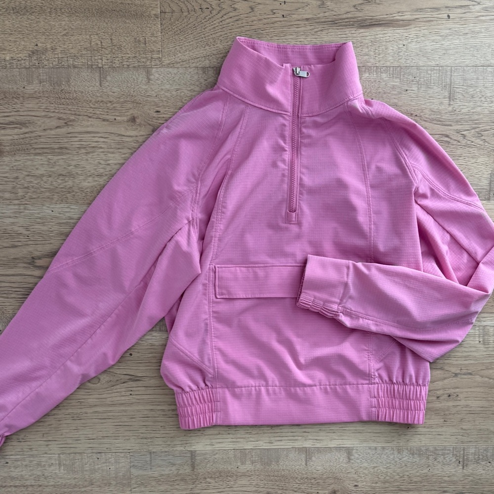 Athleta Pink Textured Quarter-Zip Top